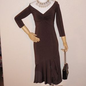 VERA WANG Flounce Cocktail Dress